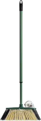 Productafbeelding van Eco Green Broom Outdoor, bezem voor buitengebruik gemaakt van 100% gerecyclede materialen, met telescoopsteel, 2 verschillende soorten borstelharen