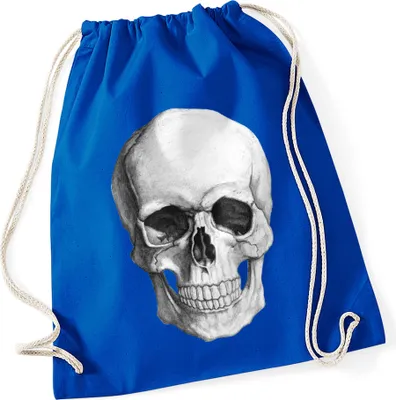 Produktbild von Turnbeutel Totenkopf Hipster Beutel Tasche Skull Jutebeutel Beuteltasche Gym Bag