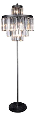 Zdjęcie produktu dla Lampa podłogowa ze szkła i metalu w kolorze szarego fulgurantu