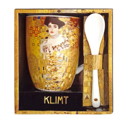 Image de Tasse Gustav Klimt « Adele Bloch-Bauer » avec cuillère, en porcelaine