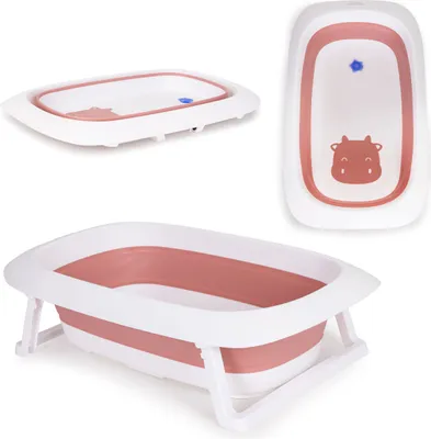 Produktbild von Babybadewanne rosa faltbar mit Ablauf - Fudge