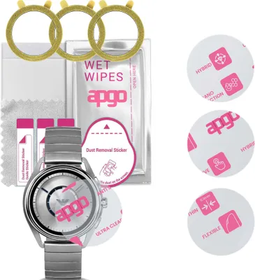 Produktbild von apgo 3 Stück Schutzglas, klar, kompatibel mit Emporio Armani ART 5006 Smartwatch, Hybrid 8H, Ersatz für Hartglas, Displayschutzglas, Bildschirmschutz, Displayschutz, kratzfest