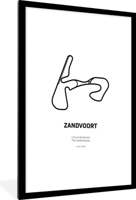Produktbild von MuchoWow® Gerahmtes Poster Rundkurs Zandvoort - Formel 1 60x90 cm - Poster mit Schwarzem Bilderrahmen Wandposter Rahmen Foto Bilder - Dekoration - Wandposter Wohnzimmer - Hochwertig