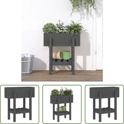 Zdjęcie produktu dla The Living Store Sadzarka Grey 62x30x69 cm lite drewno sosnowe
