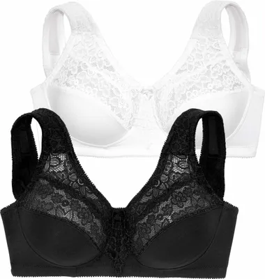Produktbild von PETITE FLEUR Entlastungs-BH schwarz+weiß Größe 100 F