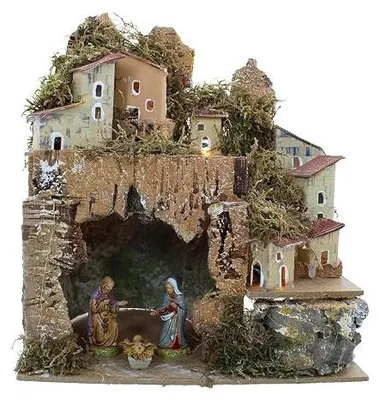 Zdjęcie produktu dla Szopka bożonarodzeniowa z światłami 33X18X24 cm figurki na prezent