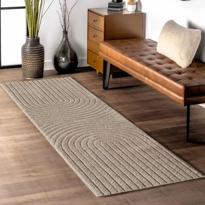 Produktbild von Teppium Hochflor Teppich Wohnzimmer Skandinavische Boho Design 3D Optik Teppich Shaggy Flauschig Weich, Grösse: 80x250 cm