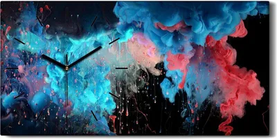 Produktbild von Wandkunst Leinwand Bild Uhr Geräuschlos Kunstdruck 60x30 Malerei Abstrakte Kunst - schwarze Hände