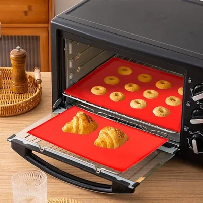 2 Stück Silikonbackmatte für Teigrollen - Wiederverwendbare Backfolie