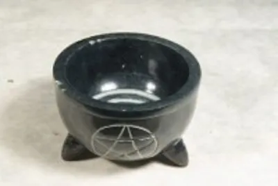 Produktbild von Speckstein Pentagramm - Räucherschale - schwarz - Durchmesser ca. 9,5cm