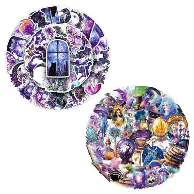 100 PET-Anime-Hexen-Sticker, wasserdicht, 5-10 cm