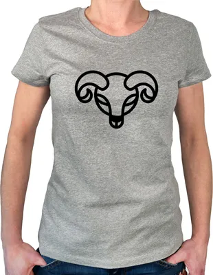 Produktbild von Huuraa Damen T-Shirt Widder Sternzeichen Symbol M Sport Grey Bio Baumwolle Fairtrade Damenshirt Geschenkidee
