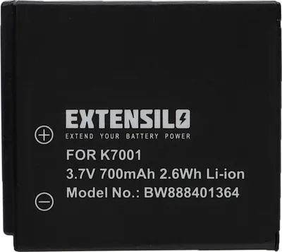Produktbild von EXTENSILO Akku kompatibel mit Polaroid T1232, T1234, T1235, T1035, T1031 Kamera (700 mAh, 3,7 V, Li-Ion)