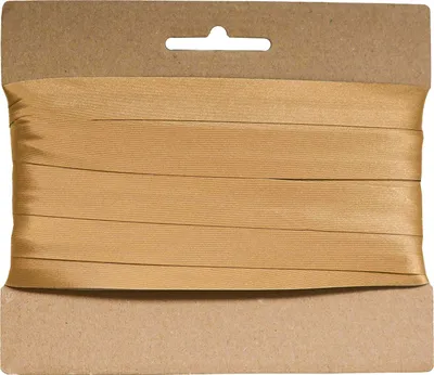 20m Schrägband Satin ca. 15mm gefalzt gold