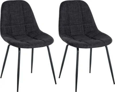 Produktbild von 2er Set Stuhl Tom Stoff dunkelgrau