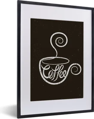 Produktbild von MuchoWow® MuchoWow® Gerahmtes Poster Sprichwörter - Kreidetafel - Zitate - Kaffee 30x40 cm - Poster mit zchwarzem Bilderrahmen - Wandposter Schlafzimmer
