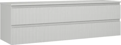 Immagine prodotto di Mexen Rivel mobiletto da bagno sottolavabo 160 cm con piano, 2 cassetti, scanalato, grigio opaco - 91A20-16047-2-BFFC62