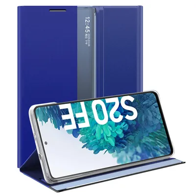 Obrázek produktu pro Galaxy S20 FE Pouzdro, Slim Flip Kožené Pouzdro s Okénkem a Stojánkem pro Samsung Galaxy S20 FE modré