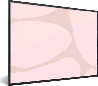 Produktbild von MuchoWow® Gerahmtes Poster Rosa - Geometrische Formen - Abstrakt 80x60 cm - Poster mit Schwarzem Bilderrahmen Wandposter Rahmen Foto Bilder - Schwarzem - Mit Gestell