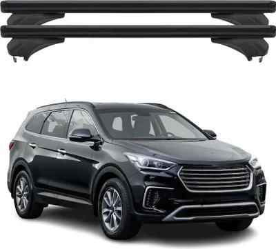 Image de Barres de toit Menabo pour Hyundai Santa Fe 2012-2018 Aluminium Noir 2x