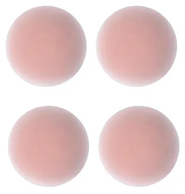 Imagen del producto de Cubiertas de silicona para pezones, autoadhesivas, reutilizables, de color rosa claro, discretas debajo de la ropa