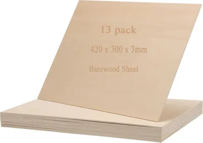 Produktbild von Multiplexplatten, 13 Stück, 420 x 300 mm - Balsa-Holzplatten - Fertigbearbeitet - Für Holzbearbeitung, Modellbau und Bastelprojekte - Holzplatten