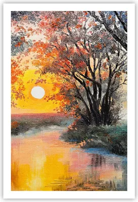 Produktbild von Poster - Poster ohne Rahmen - Fluss Sonne Bäume - 61x91,5 cm - Wand Bild - Wanddeko - Wandbilder - Kunstposter - Wandposter - Bilder - Kunstdruck - Wanddekoration - Wandbild - P2XPA61x91-4190