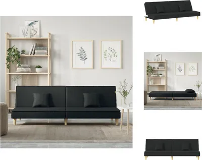 Produktbild von vidaXL Schlafsofa Schwarz Stoff -  Sofas