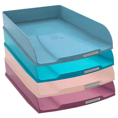 Immagine prodotto di Exacompta 111606SETD Set di 4 vaschette porta lettere Skandi colori assortiti