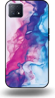 Zdjęcie produktu dla Etui na telefon Smartphonica pasujące do OPPO A53 5G / A72 5G / A73 5G z nadrukiem różowo-niebieskiego marmuru - TPU Backcover Case Rose Blue Marble Design