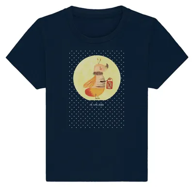 Produktbild von Mr. & Mrs. Panda Babyshirt Glühwürmchen 24. - 36. Monat - French Navy - Geschenk, Baby Baumwollshirt, Jahrestag, Falter,  T-Shirt, Lustige Sprüche, Liebe, Oberteil