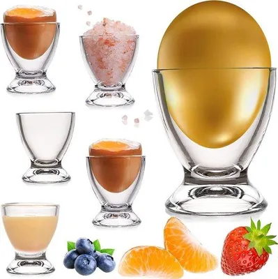 Produktbild von Glas Eierdopje Set 6 Teile Eierstandaard Frühstück