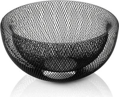Zdjęcie produktu dla Kosz bufetowy metalowy okrągły czarny 24,5 x 24,5 x 11 cm