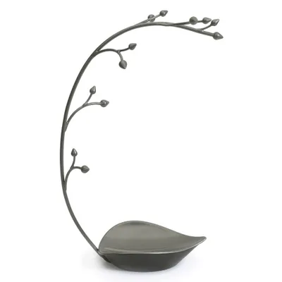 Immagine prodotto di Umbra Jewelry Display Orchid Schmuckständer, Schmuckhalter, Ringhalter, Ohrringhalter, Kettenständer, Armbandhalter,mit Aufbewahrungsschale, Metall, Dunkelgrün, 299340296