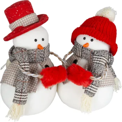 Produktbild von Schneemann 25cm Pärchen, 2er Set Dekofigur Weihnachten