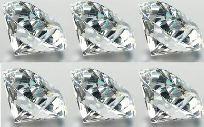 Produktbild von 6er Set Deko Diamanten klar D. 6cm Glas geschliffen Formano