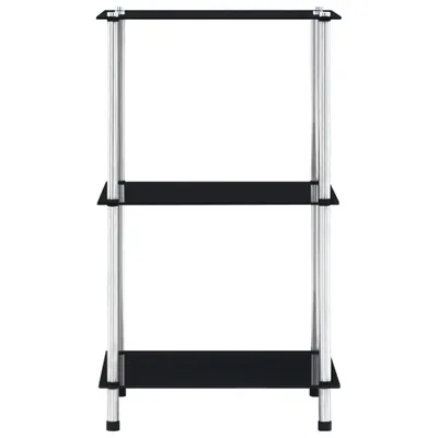 Immagine prodotto di Scaffale a 3 ripiani nero 40x40x67 cm in vetro temperato