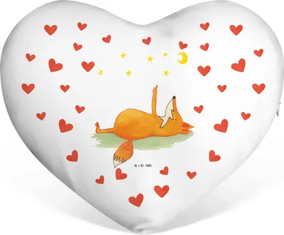 Produktbild von Mr. & Mrs. Panda Sofakissen Fuchs Sterne - Weiß - Geschenk, Herzkissen, Dekokissen, Mond, Kuschelkissen, Tröstende Worte, Sternengucker, Liebeskissen, Romantik