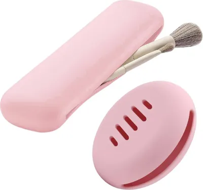 Produktbild von Set aus 2 Make-up-Pinseln mit Organizer und magnetischer Schutzhülle