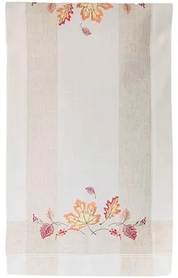 Produktbild von Tischläufer MELINA Blätter Herbst bunt Polyester Leinen 35 x 70 cm