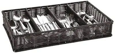 Produktbild von Sambonet Besteckbehälter Polyrattan schwarz 42584-05