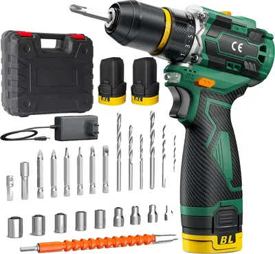 Obrázek produktu pro Akumulátorová příklepová vrtačka, bezkartáčový motor, 23 stupňů točivého momentu, 2 akumulátory