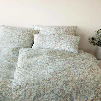 Produktbild von elegante Mako-Jersey-Bettwäsche-Garnitur Grace Farbe Zartgrün Größe 155x220+80x80