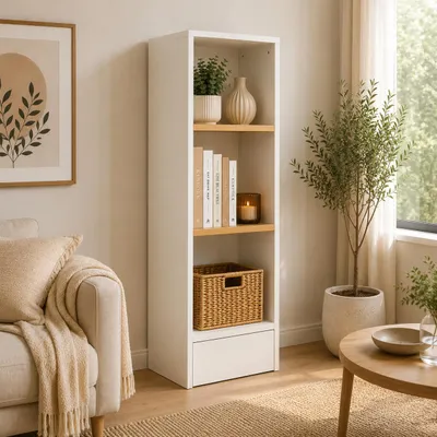 Produktbild von VCM Bücherregal für Aktenordner, Büroregal mit 3 Fächern, 38 x 114 x 52 cm, Standregal für Büro und Homeoffice - Dilos