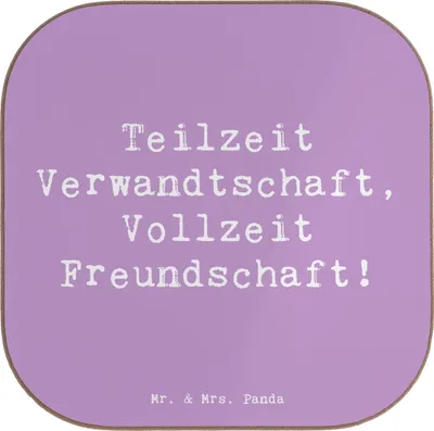 Produktbild von Mr. & Mrs. Panda Tassenuntersetzer Spruch Halbbruder Freundschaft - Lavendeltraum - Geschenk, Holzuntersetzer, Verwandte, gläseruntersetzer, Tassen Untersetzer, Familie