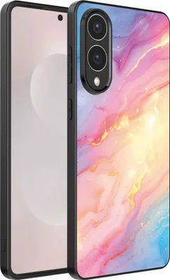 Produktbild von Geeignet für Samsung Galaxy S25 Edge Telefon Fall mit Regenbogen Glitter Marble Print - TPU Backcover Fall Regenbogen Glitter Marble Design - Smartphonica
