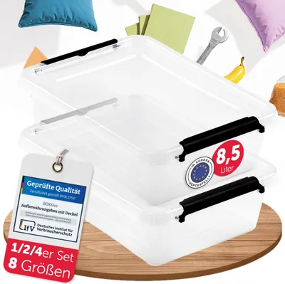 Produktbild von BOXXivo Aufbewahrungsbox 8,5L mit Deckel im 2er Set – BPA-freie Stapelbox, robuste & lebensmittelechte Box