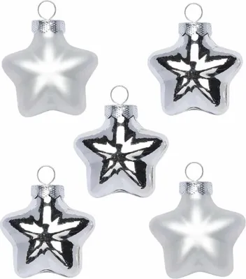 Produktbild von Christbaumschmuck Sterne 4cm Glas 8 Stück - Frosty Silver