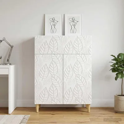 Obrázok produktu pre vidaXL Komoda, lesklá biela, 66 x 34,5 x 90 cm, drevotrieska