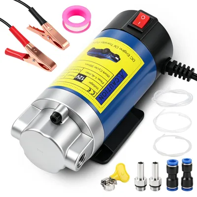 Produktbild von Ölabsaugpumpe 12V 100W mit Kupfermotor – Elektrische Ölwechselpumpe (1–4 L/min), Tragbare Absaugpumpe für Auto, Motorrad, Boot